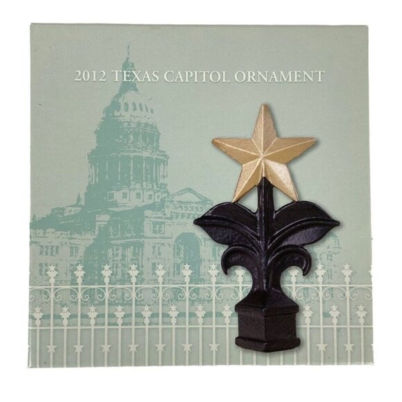 2012 Texas State Capitol Ornament Fence Finial Gold & Black Collectible With Box - Picture 2 of 4
